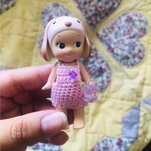 Sonny Angle clothes / pink overalls with charm